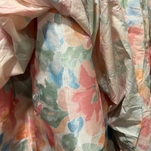 NWT Selkie Free People Cottage Puff Dress Grapefruit Floral Size Medium - Picture 4 of 6